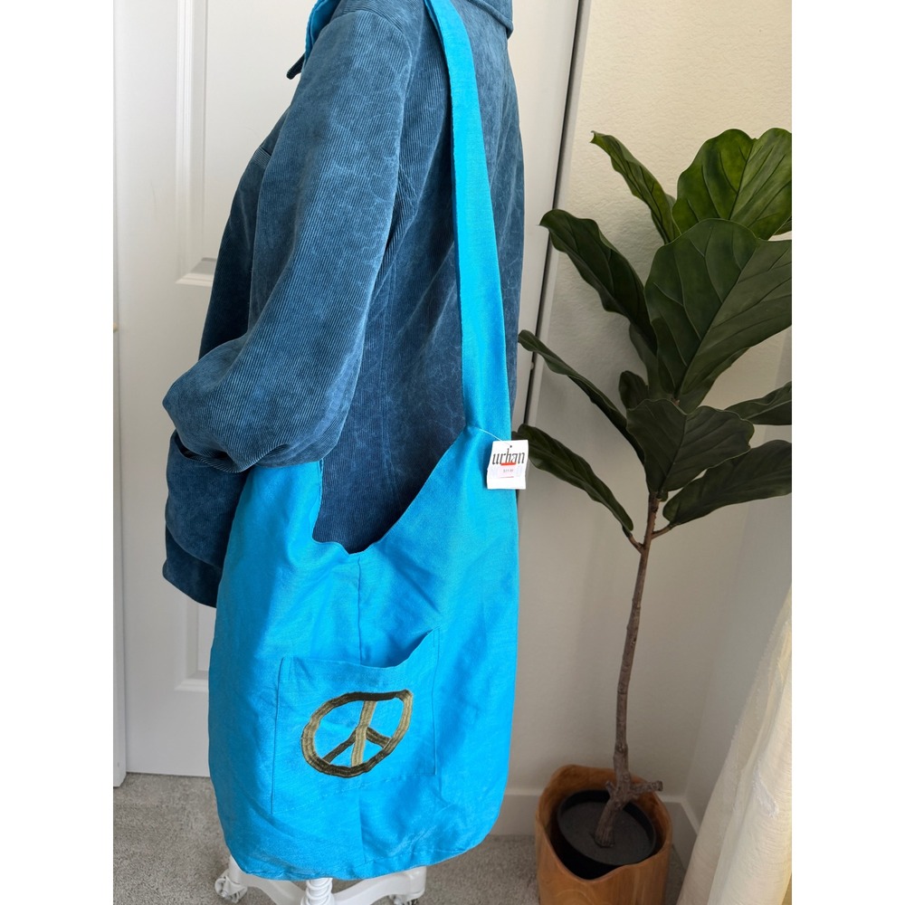 Peace Sign Hobo Bag Slouchy Shoulder Tote NWT